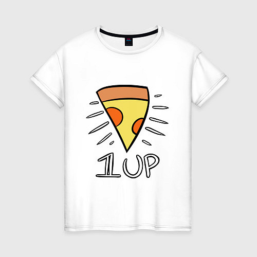Женская футболка Pizza Life 1UP / Белый – фото 1