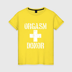 Женская футболка Orgasm + donor