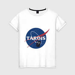 Футболка хлопковая женская Tardis NASA, цвет: белый