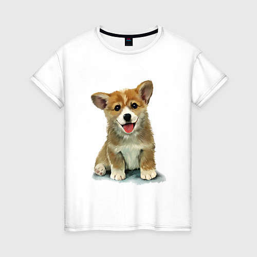 Женская футболка Песик коржик / Белый – фото 1