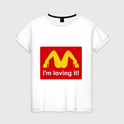 Футболка хлопковая женская Im lovin it!, цвет: белый