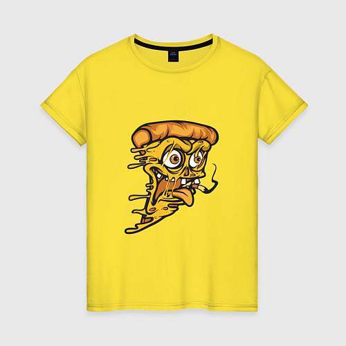 Женская футболка Crazy Pizza / Желтый – фото 1