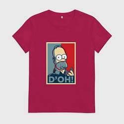 Футболка хлопковая женская D'oh Poster, цвет: маджента