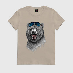 Женская футболка Медведь в очках
