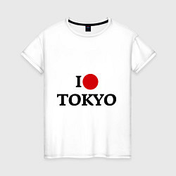 Футболка хлопковая женская I love tokio, цвет: белый