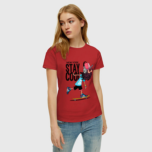 Женская футболка Stay cool / Красный – фото 3
