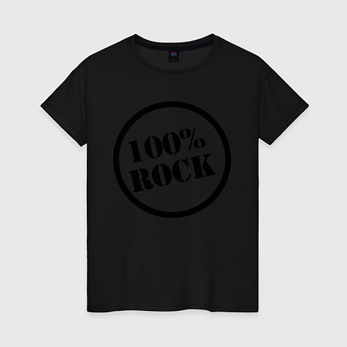 Женская футболка 100% Rock / Черный – фото 1