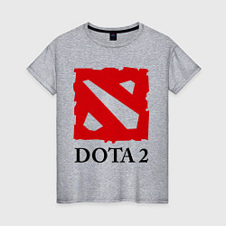 Футболка хлопковая женская Dota 2: Logo, цвет: меланж