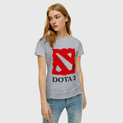 Футболка хлопковая женская Dota 2: Logo, цвет: меланж — фото 2