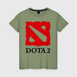 Футболка хлопковая женская Dota 2: Logo, цвет: авокадо