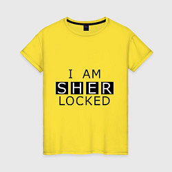 Футболка хлопковая женская I am Sherlocked, цвет: желтый