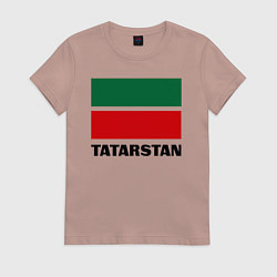 Футболка хлопковая женская Флаг Татарстана, цвет: пыльно-розовый