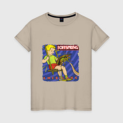 Футболка хлопковая женская The Offspring: Americana, цвет: миндальный