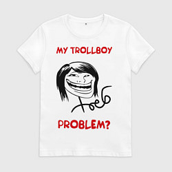 Футболка хлопковая женская Trollcouple (женская), цвет: белый