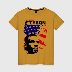Футболка хлопковая женская Mike Tyson: USA Boxing, цвет: горчичный