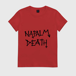 Футболка хлопковая женская Napalm death, цвет: красный