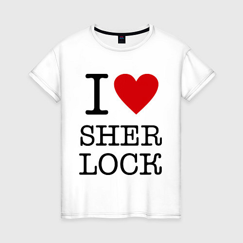 Женская футболка I love Sherlock / Белый – фото 1