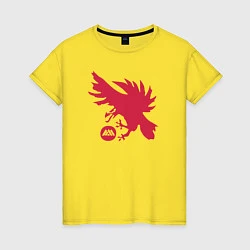Футболка хлопковая женская Warlock Eagle, цвет: желтый