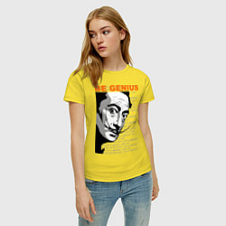 Футболка хлопковая женская Dali: Be Genius, цвет: желтый — фото 2