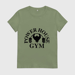 Футболка хлопковая женская Power House Gym, цвет: авокадо