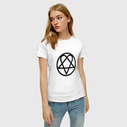 Футболка хлопковая женская HIM Symbol, цвет: белый — фото 2