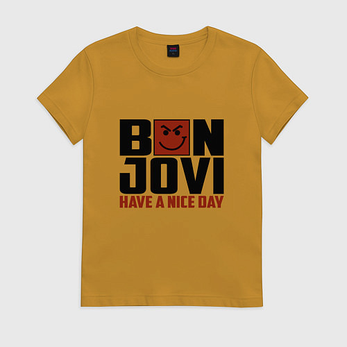 Женская футболка Bon Jovi: Nice day / Горчичный – фото 1