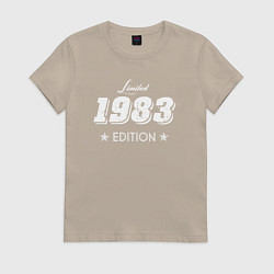 Футболка хлопковая женская Limited Edition 1983, цвет: миндальный
