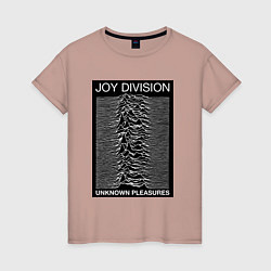 Футболка хлопковая женская Joy Division: Unknown Pleasures, цвет: пыльно-розовый