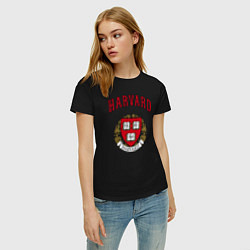 Футболка хлопковая женская Harvard university, цвет: черный — фото 2