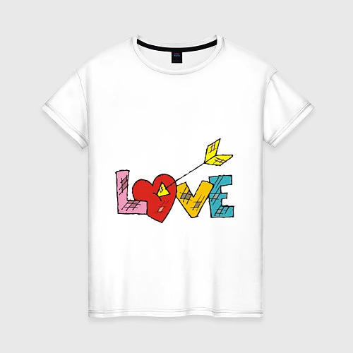 Женская футболка Cartoon Love / Белый – фото 1