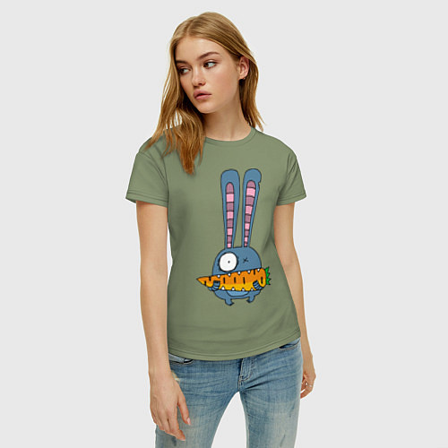 Женская футболка Заяц с морковкой / Авокадо – фото 3