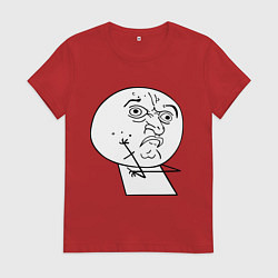 Футболка хлопковая женская В замешательстве, цвет: красный