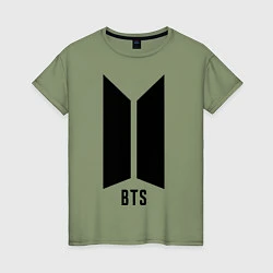 Футболка хлопковая женская BTS Army, цвет: авокадо