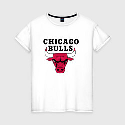 Футболка хлопковая женская Chicago Bulls, цвет: белый
