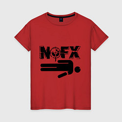 Футболка хлопковая женская NOFX crushman, цвет: красный