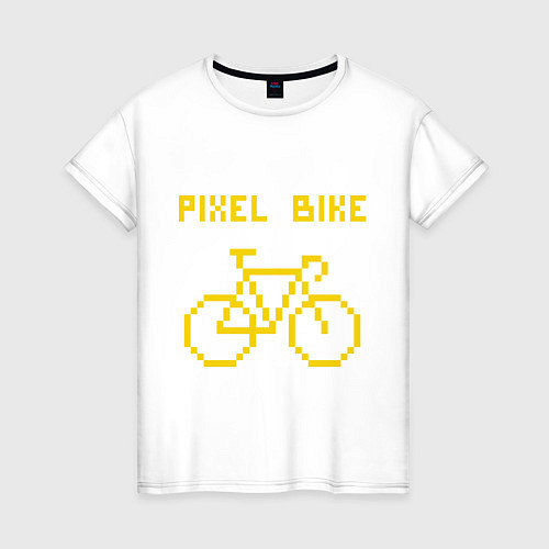 Женская футболка Pixel Bike one color / Белый – фото 1
