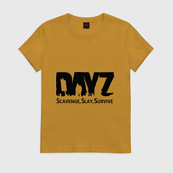 Футболка хлопковая женская DayZ: Slay Survive, цвет: горчичный