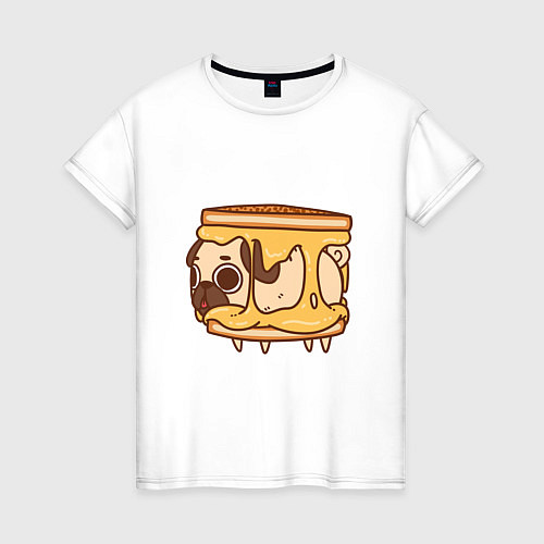 Женская футболка Мопс-тост / Белый – фото 1