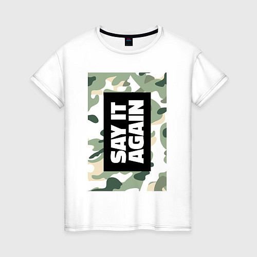 Женская футболка Off-White: Military Say it Again / Белый – фото 1