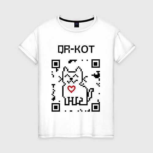 Женская футболка QR-code-kote / Белый – фото 1