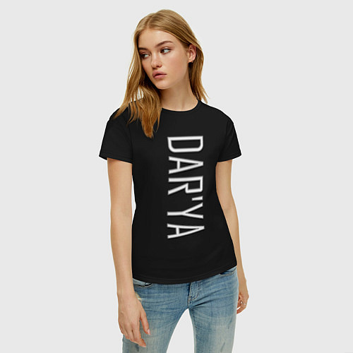 Женская футболка Darya Font / Черный – фото 3