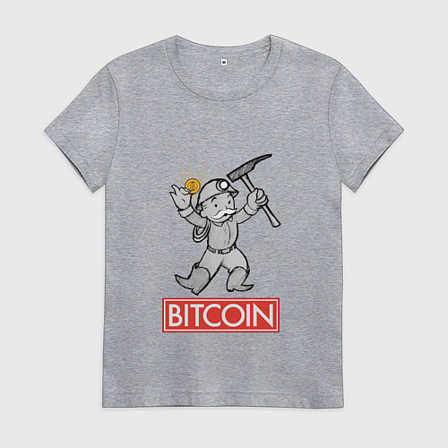 Женская футболка Биткойн-майнер / Меланж – фото 1
