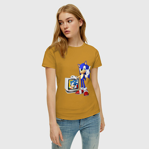 Женская футболка Sonic TV / Горчичный – фото 3