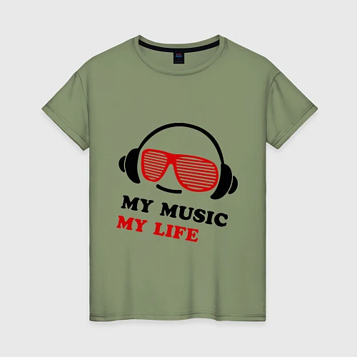 Женская футболка My music my life / Авокадо – фото 1