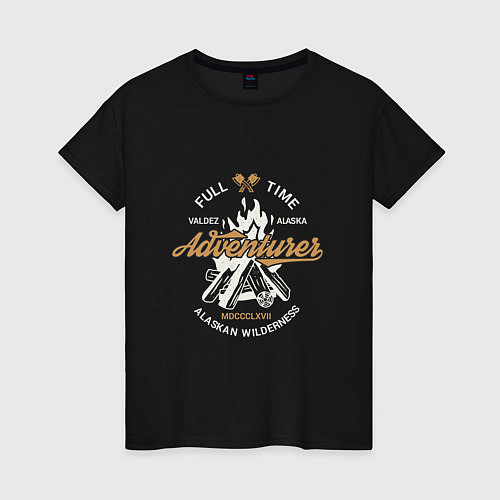 Женская футболка Full Time Adventures / Черный – фото 1