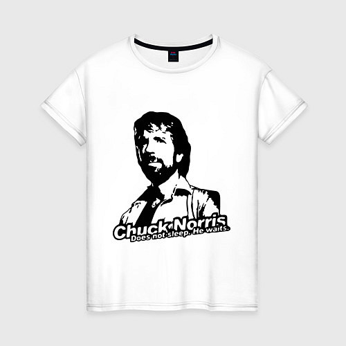 Женская футболка Chuck Norris: He Waits / Белый – фото 1