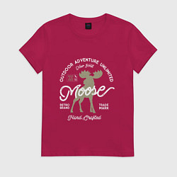 Футболка хлопковая женская Mosse: Trade Mark, цвет: маджента