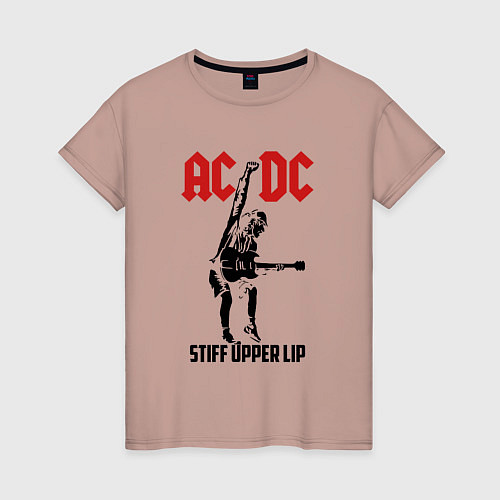 Женская футболка AC/DC: Stiff Upper Lip / Пыльно-розовый – фото 1