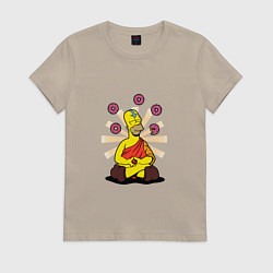 Футболка хлопковая женская Homer Relax, цвет: миндальный