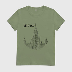 Футболка хлопковая женская Moscow MSU, цвет: авокадо